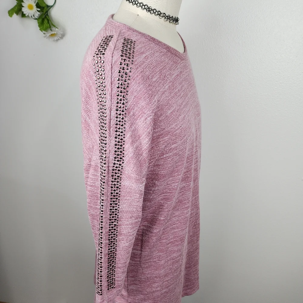 Cellbes Pink Sweater - Knit With Accents On Sleeves Sz XL